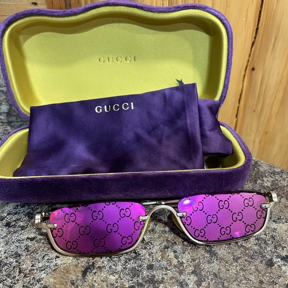 Gucci Accessories - Gucci Purple Logo Sunglasses